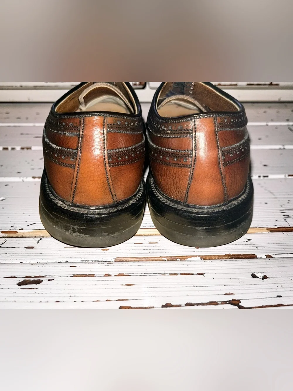 Vintage Roblee Brown Leather Wingtip Lace-Up Oxford Dress Shoes Size 10 D